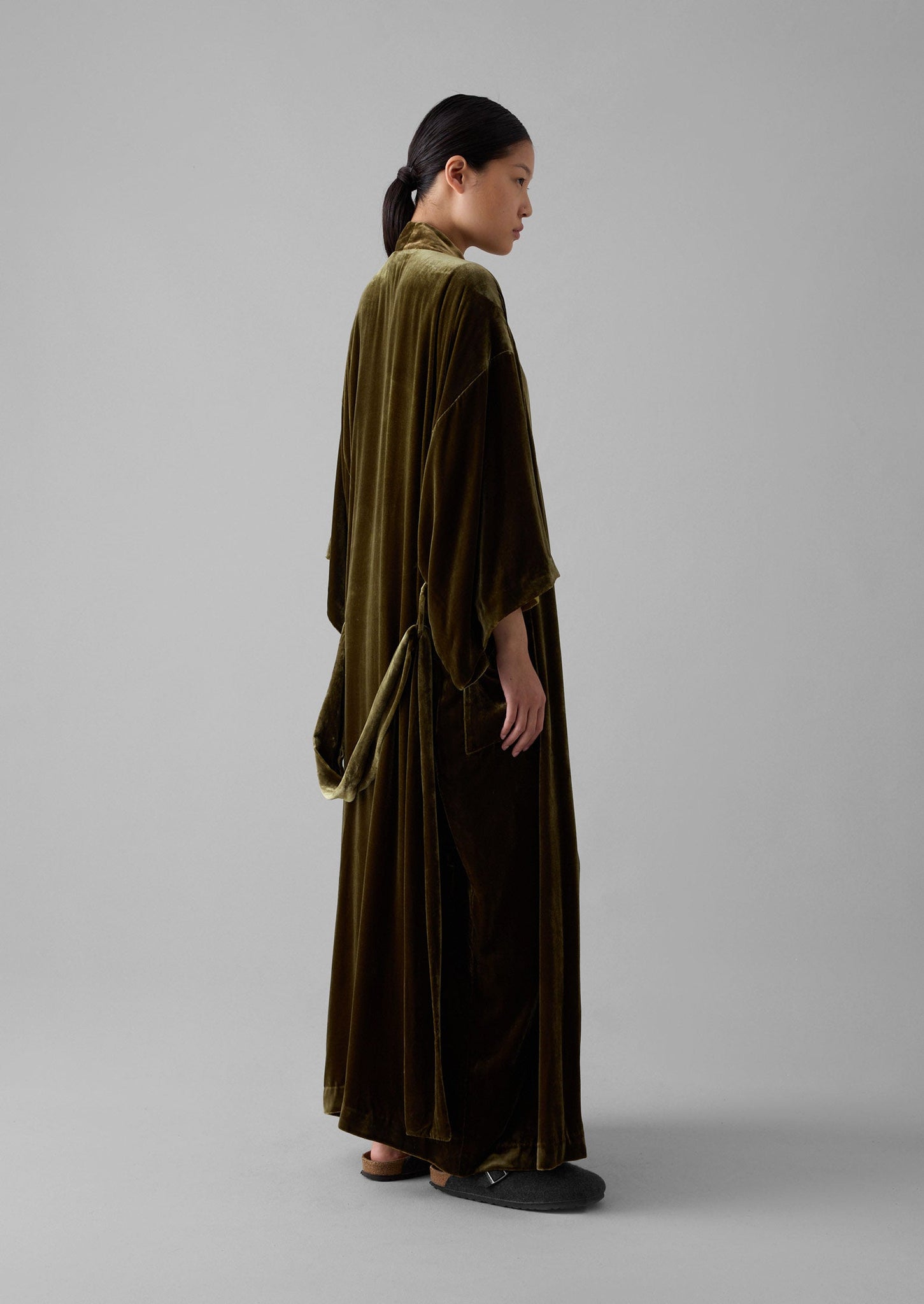 Silk Velvet Gown | Rich Olive