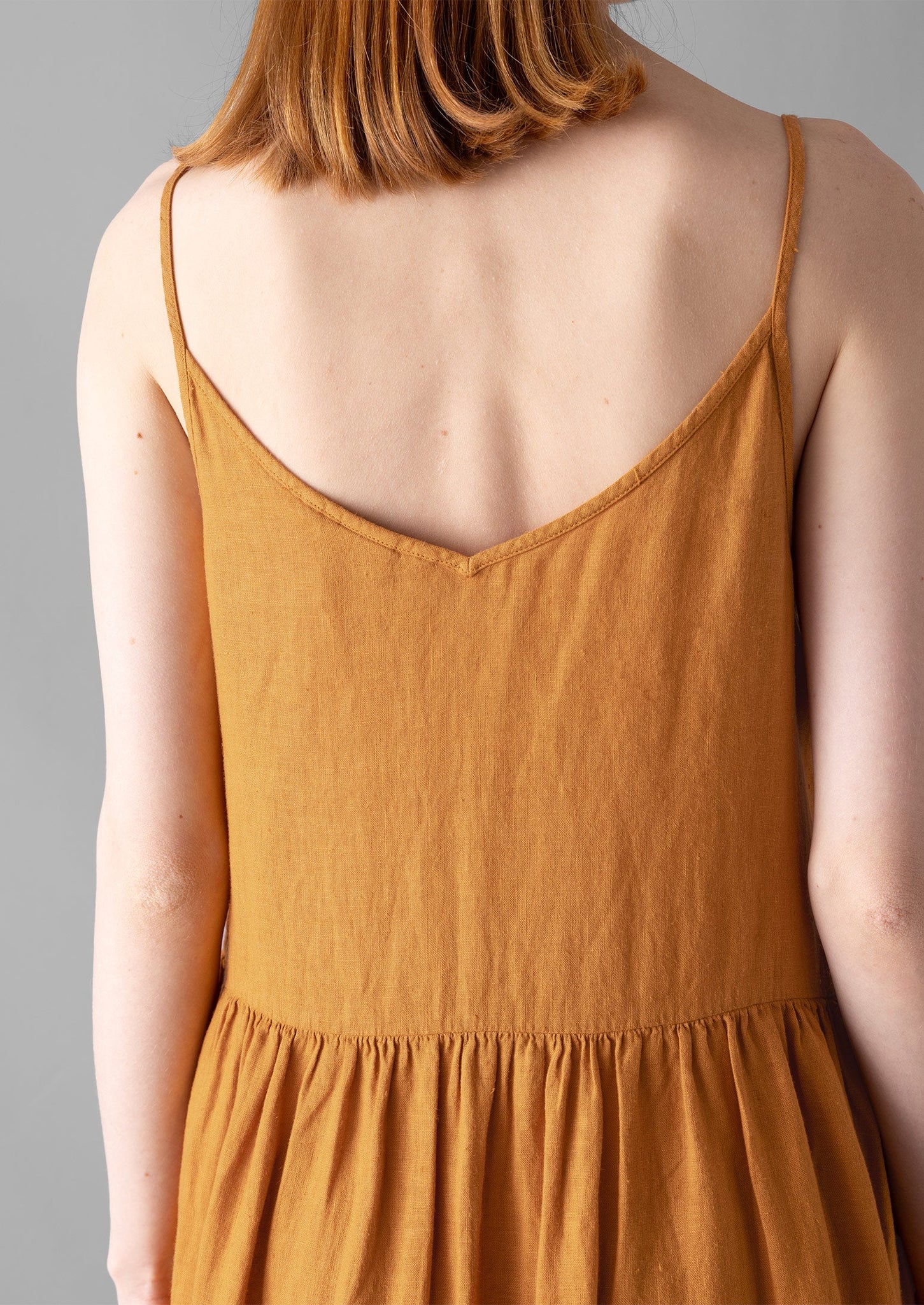 Garment Dyed Lightweight Linen Lounge Dress | Amber