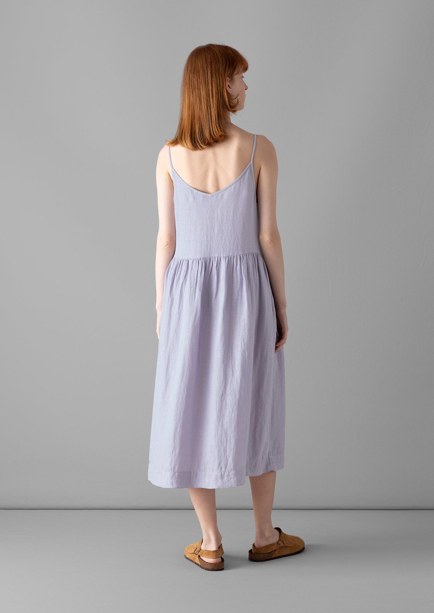 Garment Dyed Lightweight Linen Lounge Dress | Blue Stone