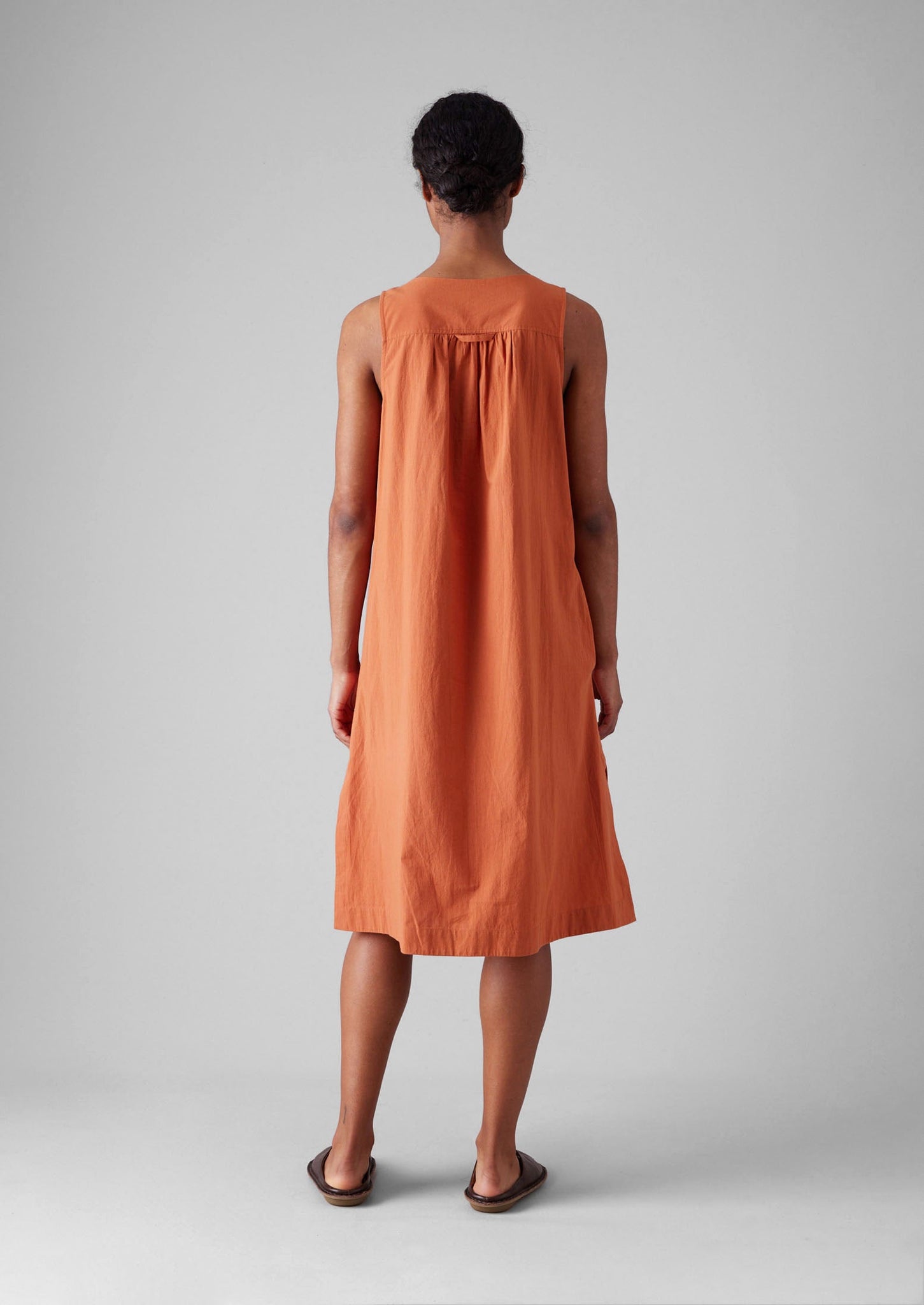 Smocked Cotton Poplin Nightdress | Coral