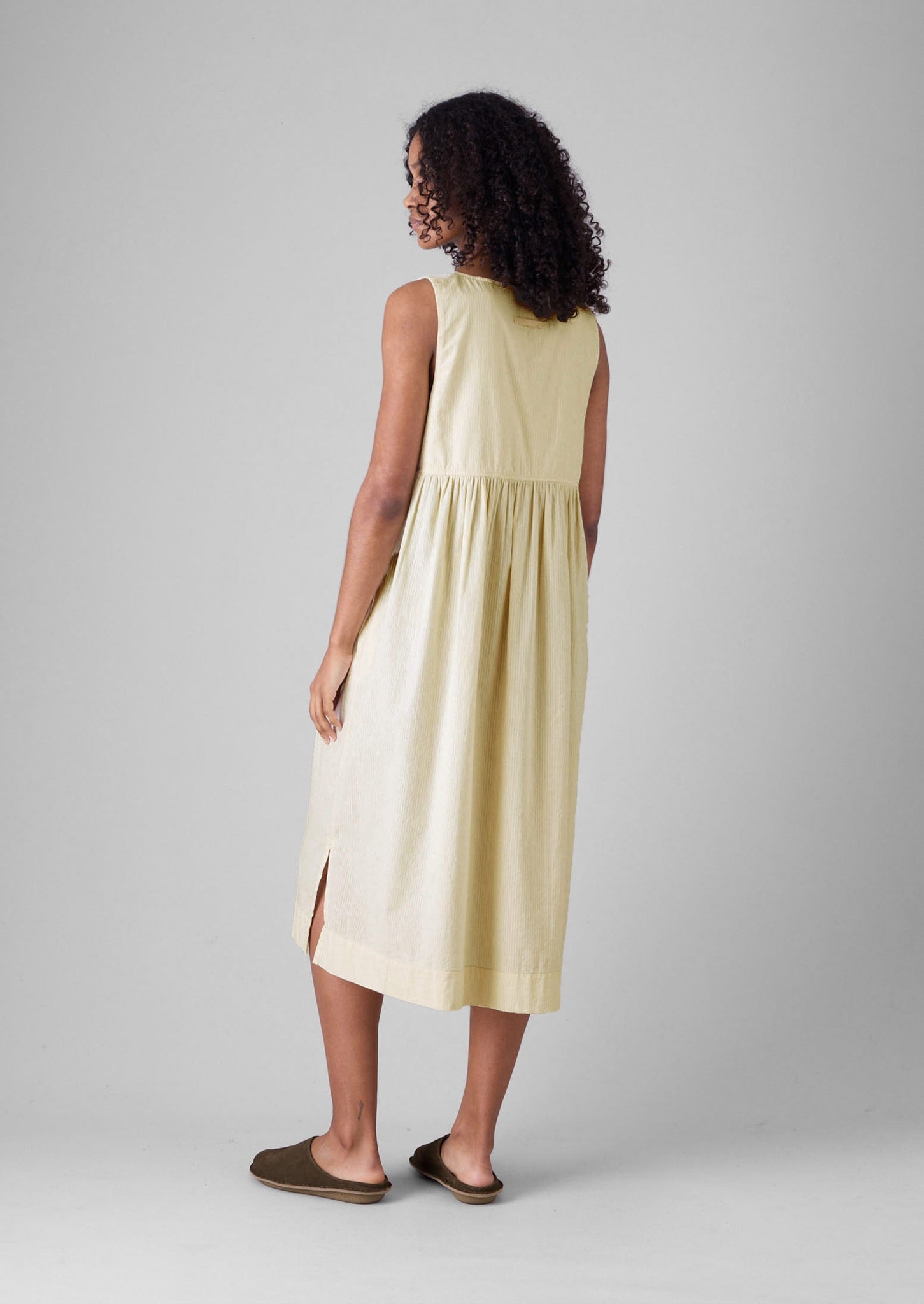 Raised Stripe Cotton Nightdress | Chalk
