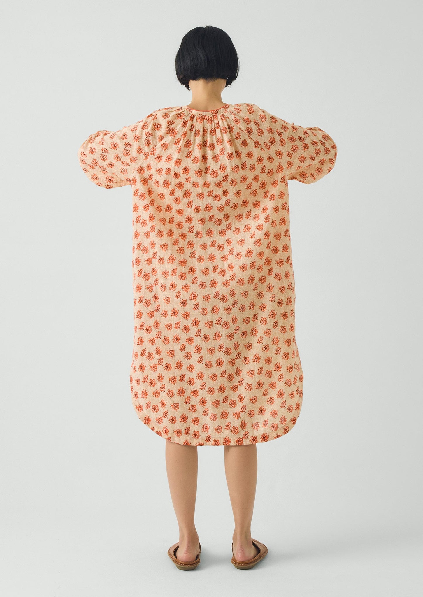 Bloom Print Cotton Nightdress | Sand/Multi