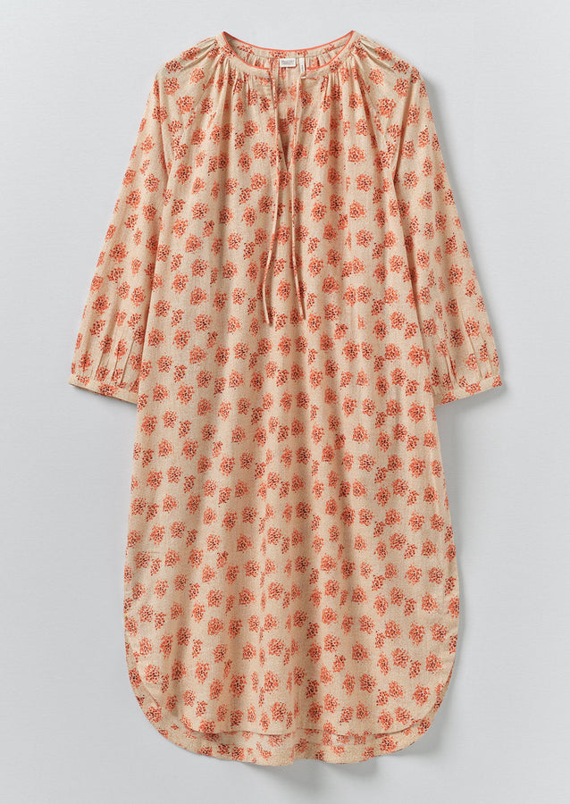 Bloom Print Cotton Nightdress | Sand/Multi