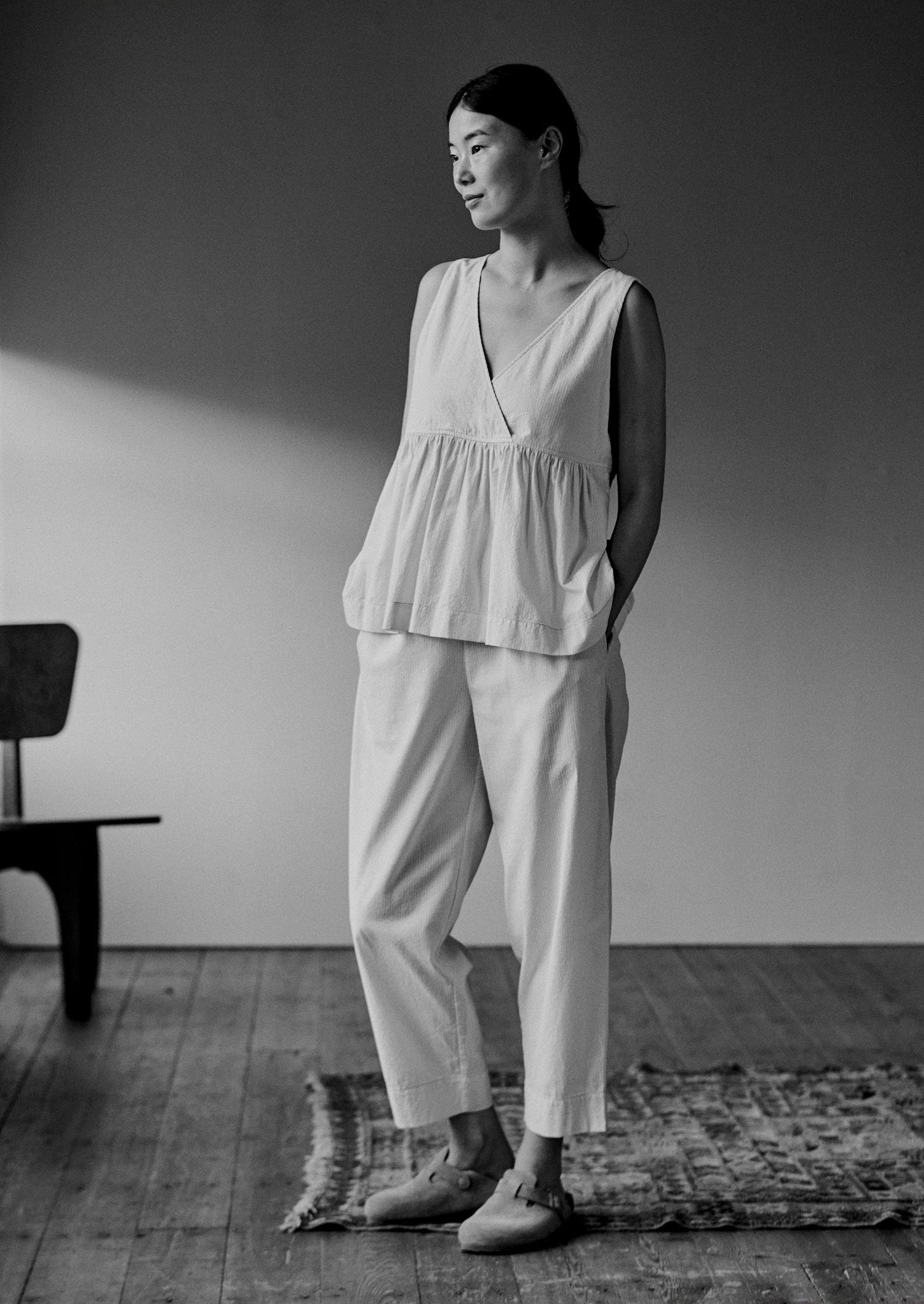 Raised Stripe Cotton Pyjamas | Chalk