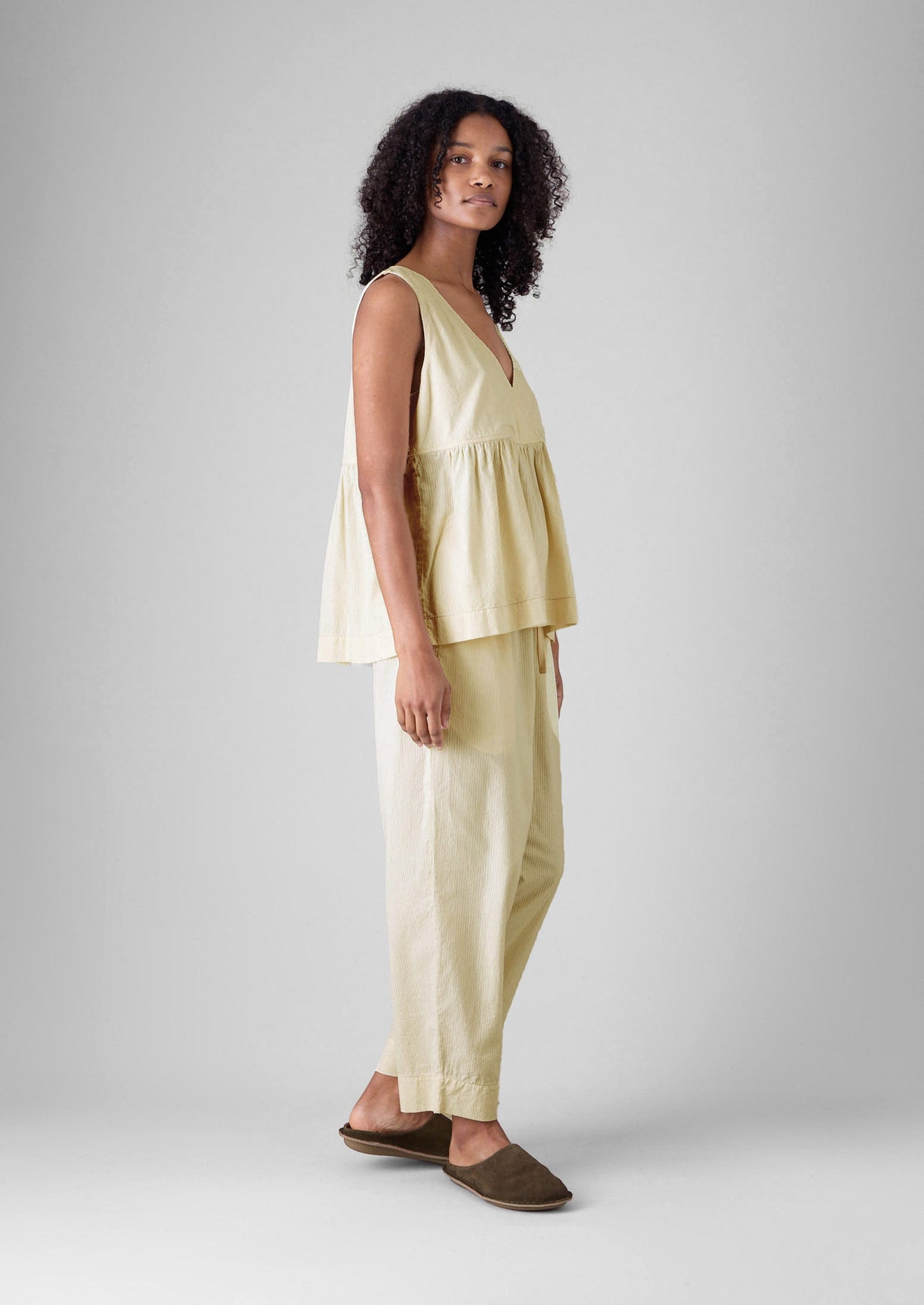 Raised Stripe Cotton Pyjamas | Chalk
