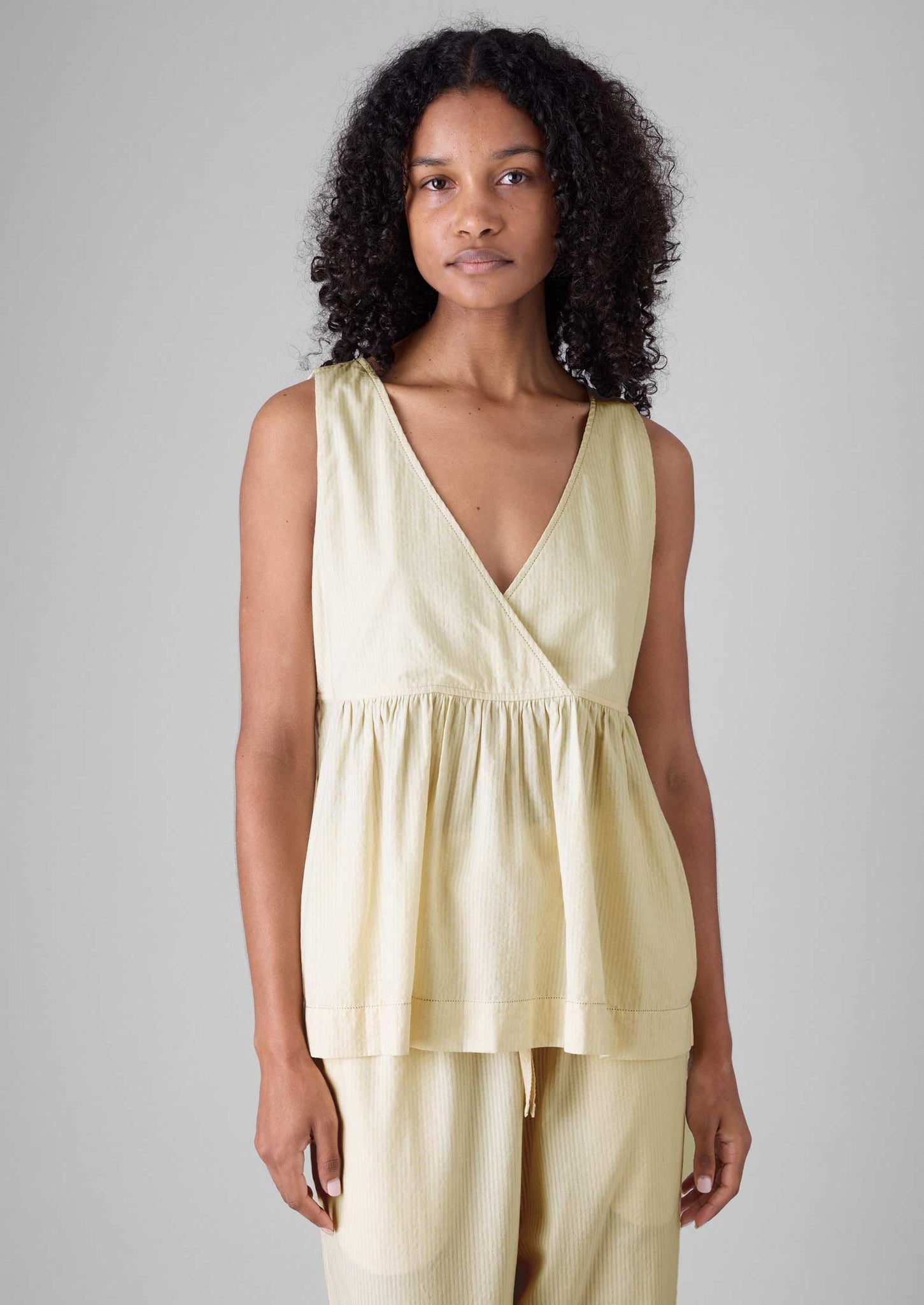 Raised Stripe Cotton Pyjamas | Chalk