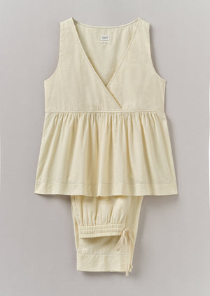 Raised Stripe Cotton Pyjamas | Chalk