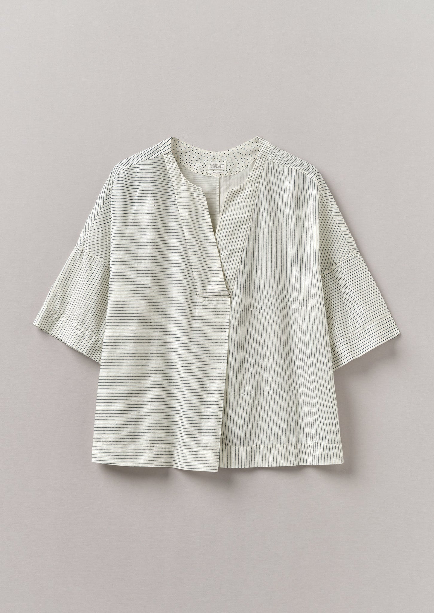 Stripe Block Print Lounge Top | Chalk/Mid Blue