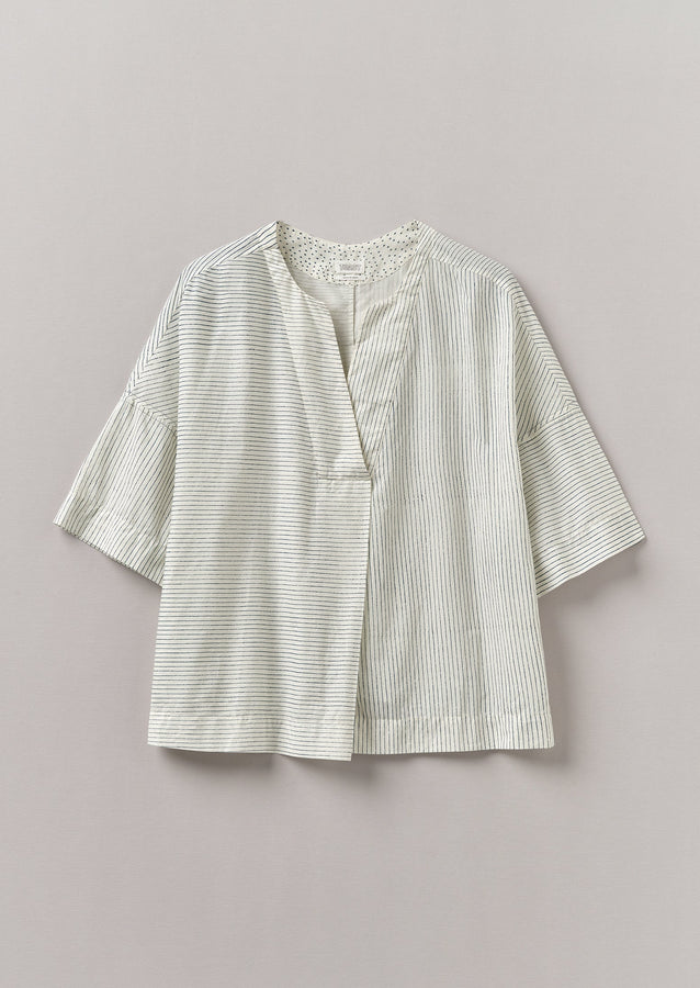 Stripe Block Print Lounge Top | Chalk/Mid Blue