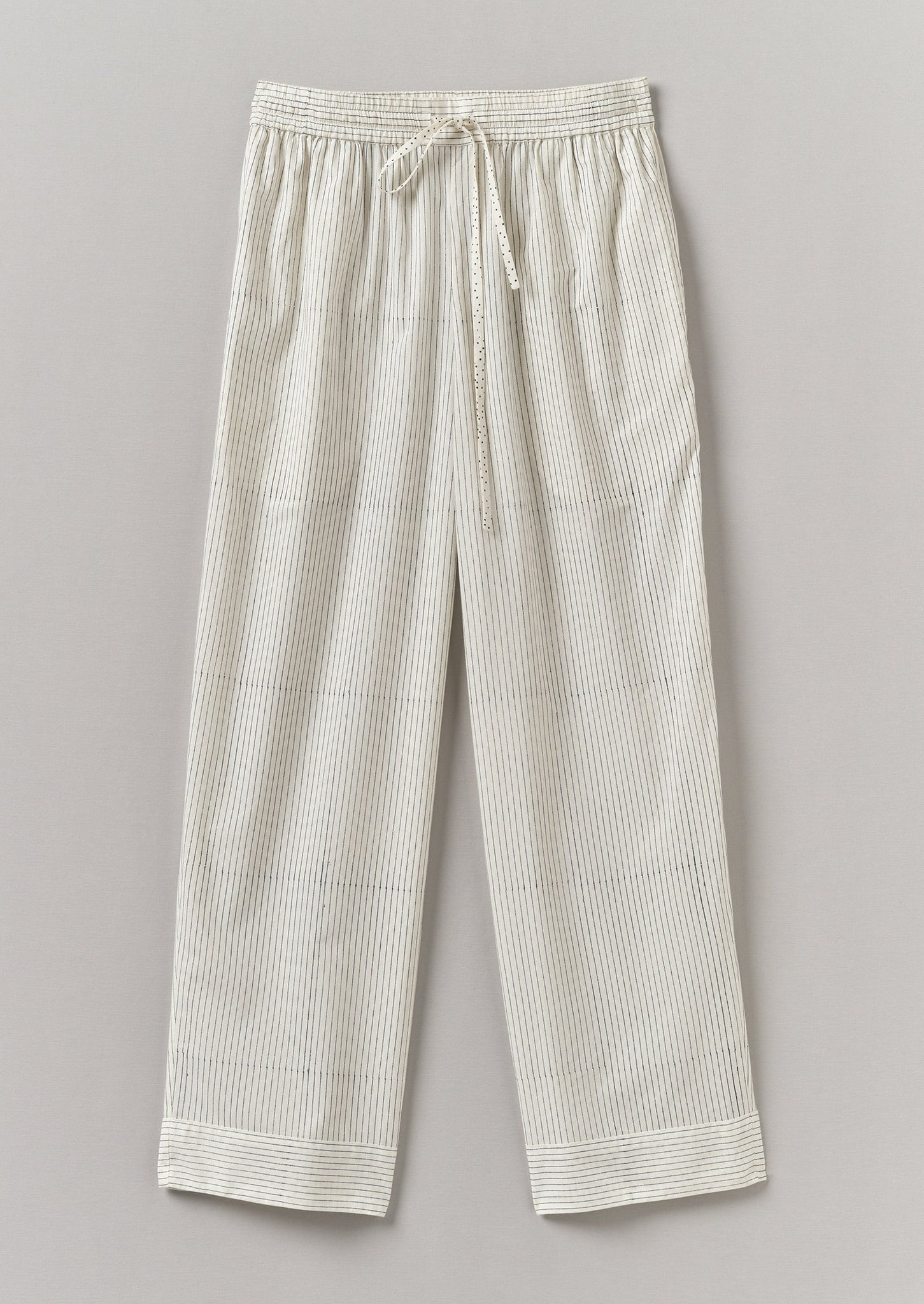 Stripe Block Print Pyjama Trousers | Chalk/Mid Blue