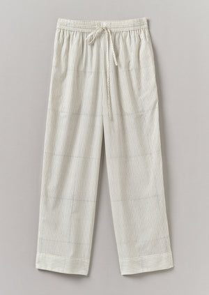 Stripe Block Print Pyjama Trousers | Chalk/Mid Blue