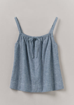 Lightweight Linen Cotton Cami | Dusty Blue