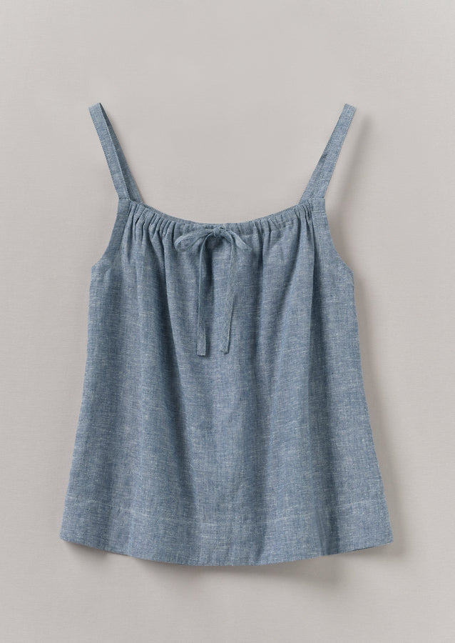 Lightweight Linen Cotton Cami | Dusty Blue