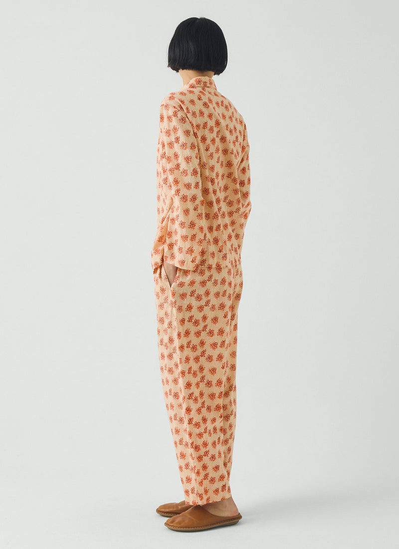 Bloom Print Cotton Pyjamas | Sand/Multi