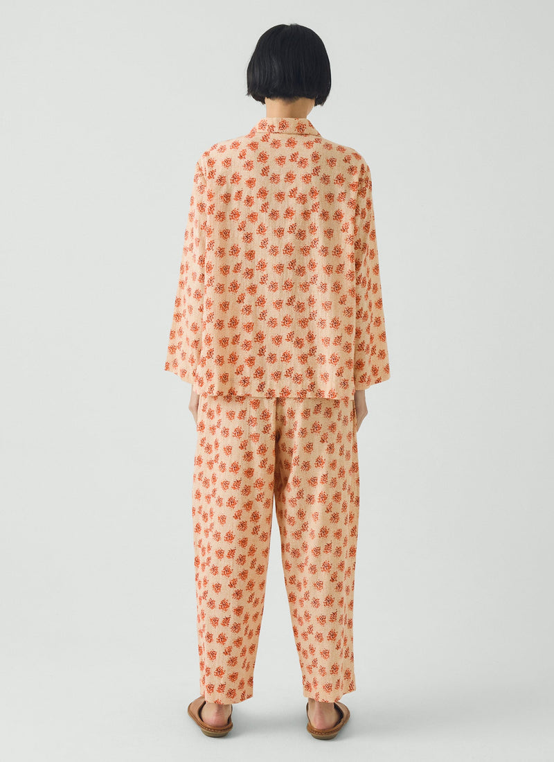 Bloom Print Cotton Pyjamas | Sand/Multi