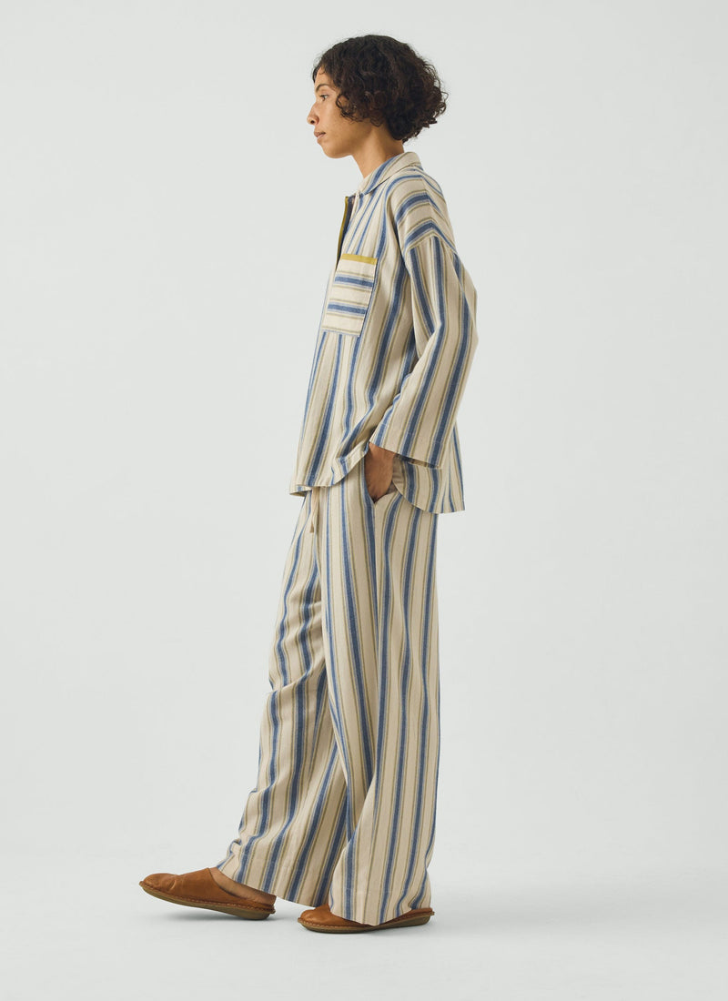 Solstice Stripe Flannel Pyjamas | Midnight/Gooseberry