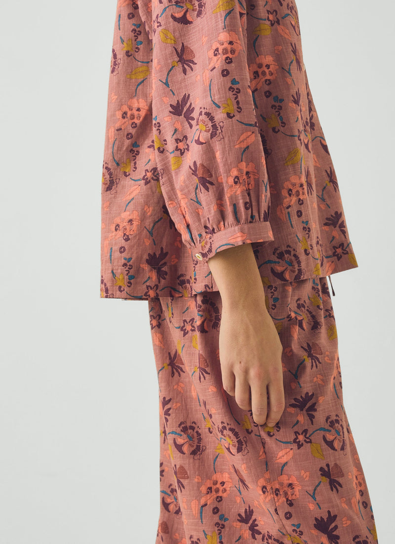 Meadow Floral Print Pyjama Set | Antique Rose