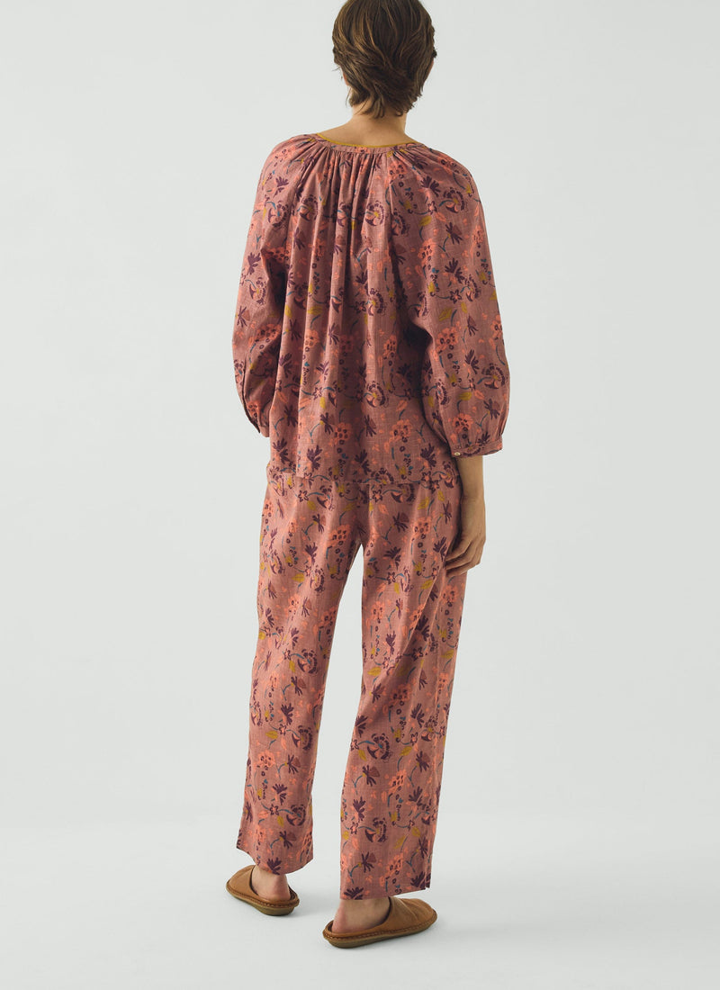 Meadow Floral Print Pyjama Set | Antique Rose