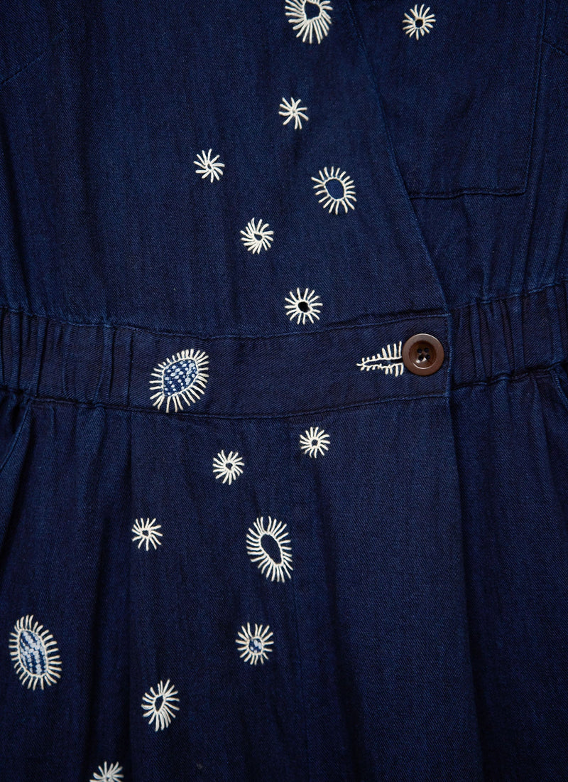 Renewed Indigo Twill Culotte Jumpsuit Size 6 (062) | Indigo