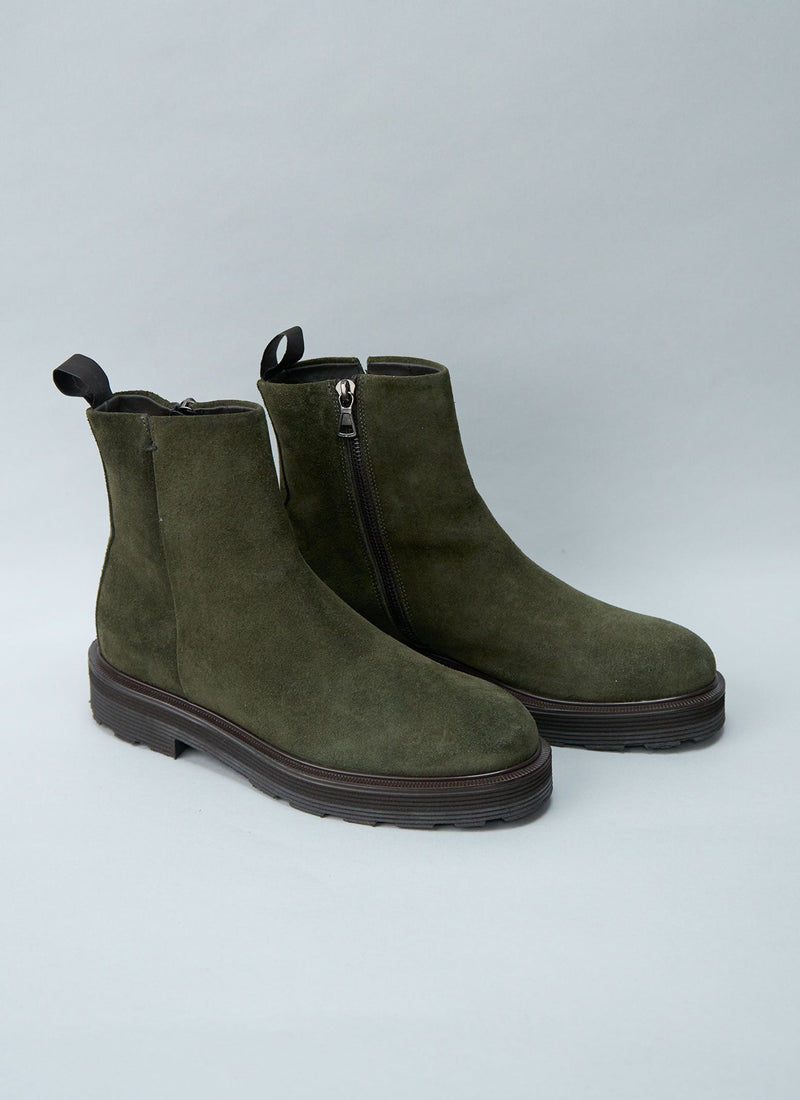 Reworn Sturlini Suede Boots Size 38 (672) | Green