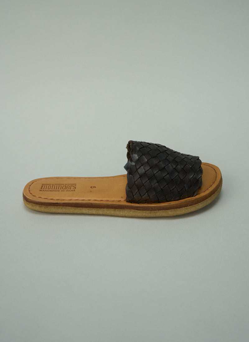 Reworn Mohinders Leather Sandals Size 38 (700) | Black