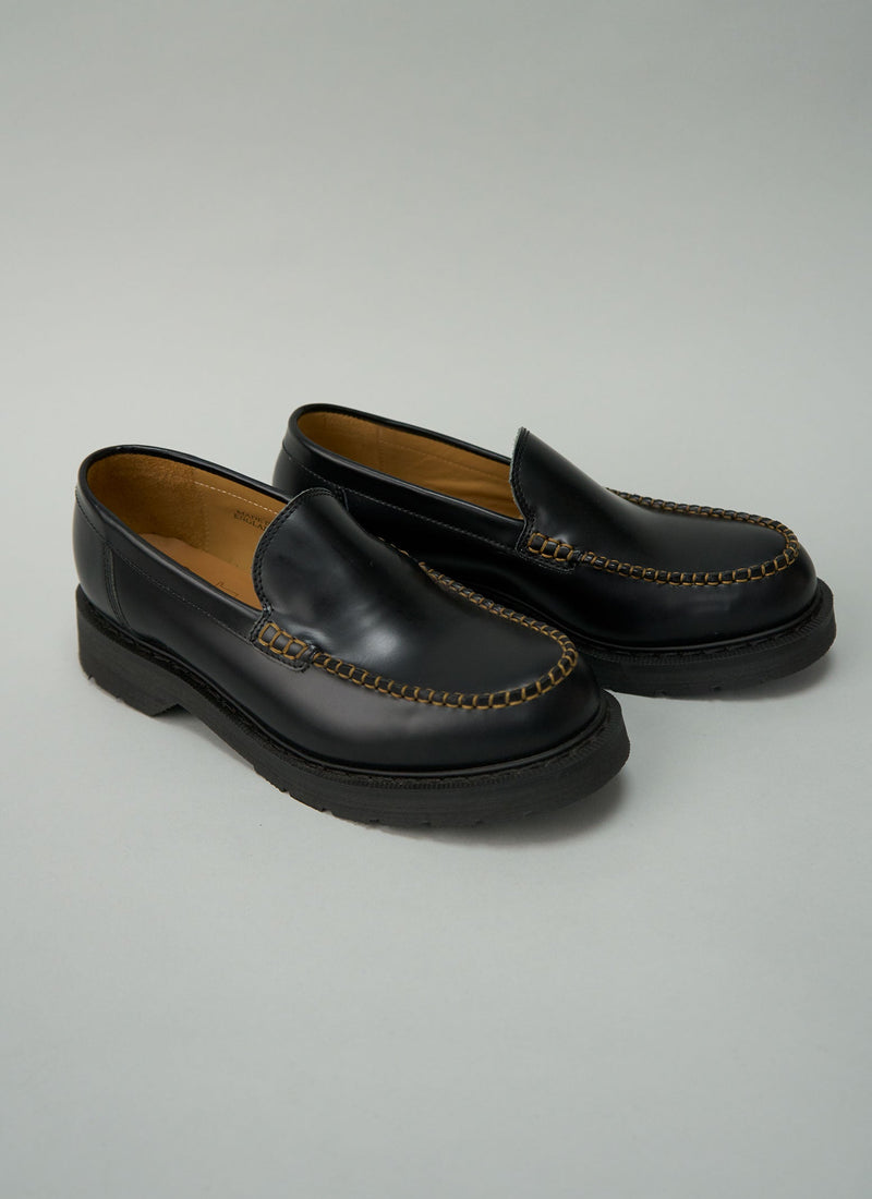 Reworn Solovair Leather Loafer Size 6 (707) | Black