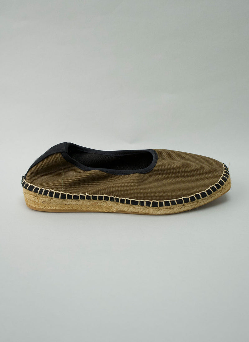 Reworn Cotton Espadrilles Size 39 (733) | Olive