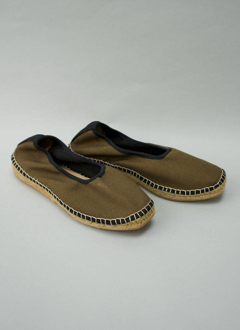 Reworn Cotton Espadrilles Size 39 (733) | Olive