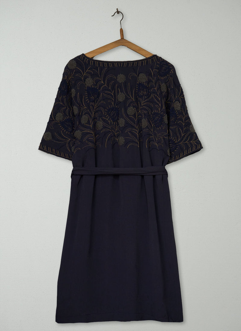Reworn Beaded Kimono Dress Size 16 (2001) | Multi