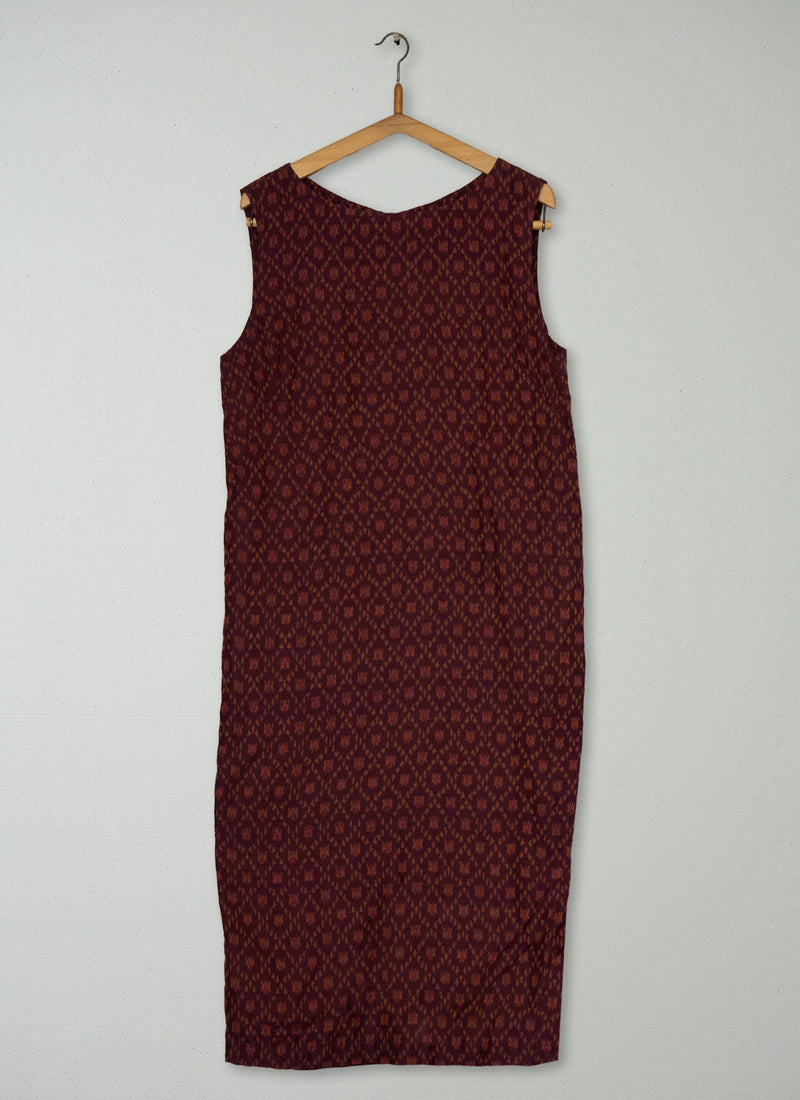 Reworn Ikat Colum Dress Size 14 (1851) | Multi