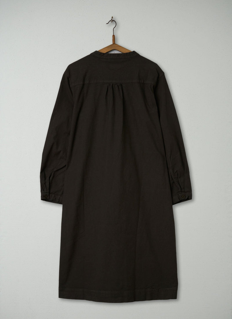 Reworn Ruffle Neck Shirt Dress Size 12 (1933) | Brown