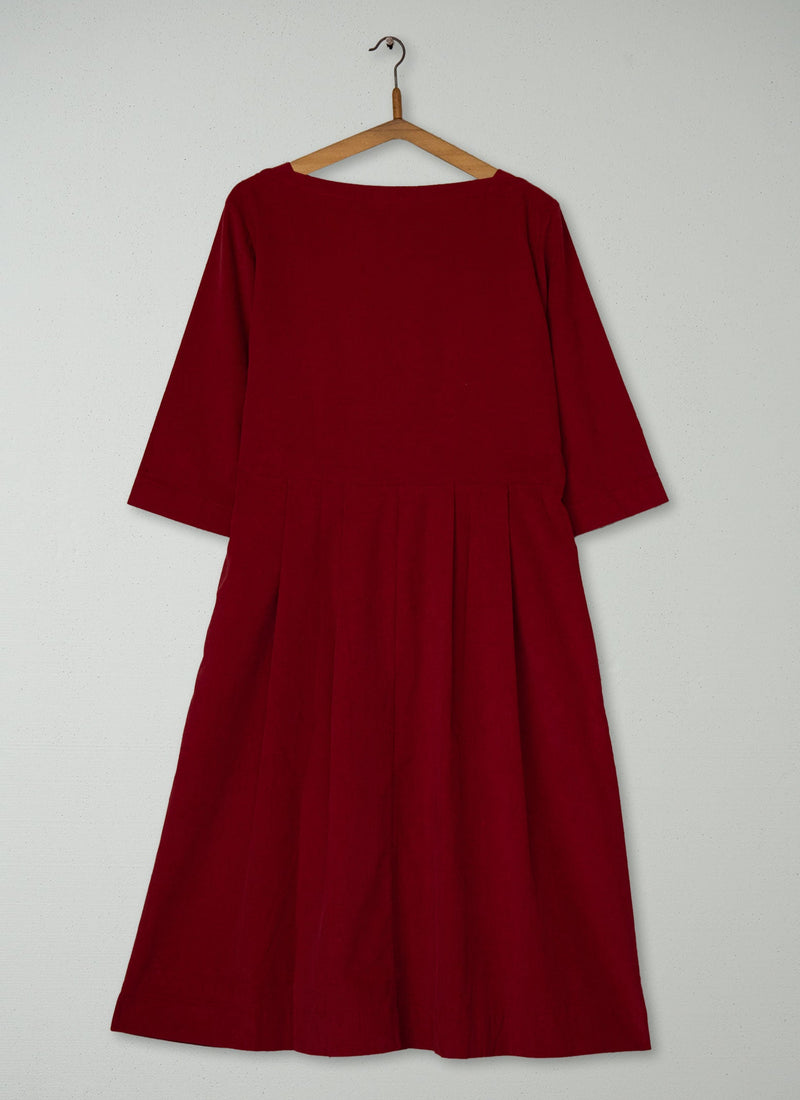 Reworn Needlecord Franca Dress Size 12 (2116) | Carmine