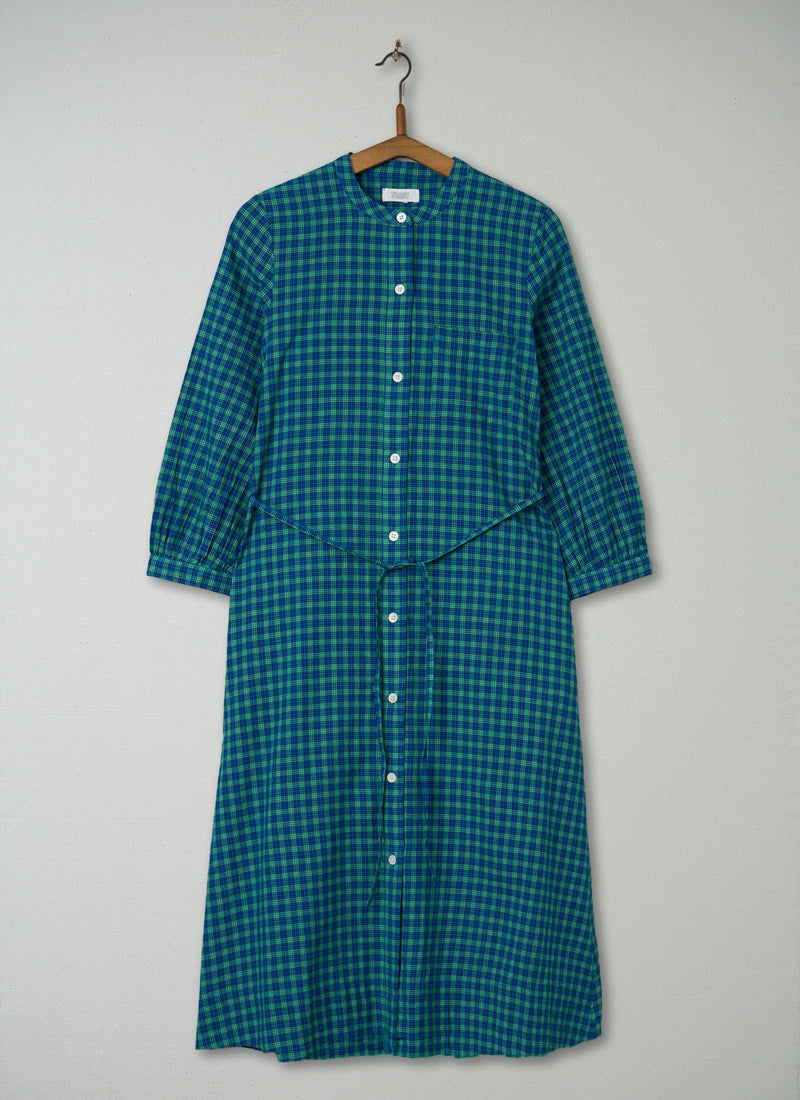 Reworn Check Cotton Dress Size 10 (2016) | Blue Green
