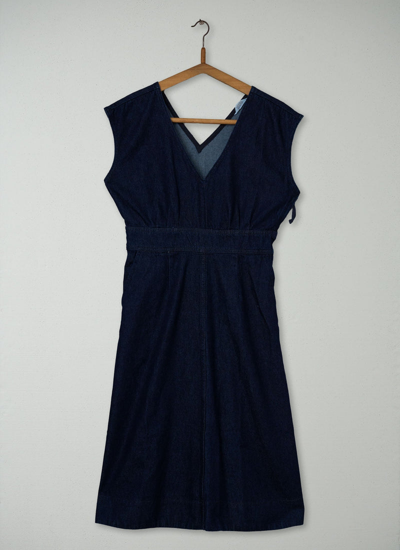 Reworn V Neck Dress Size 6 (2002) | Indigo