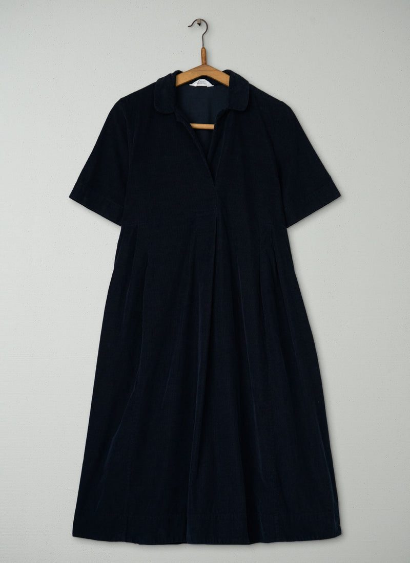 Reworn Needlecord Pleat Dress Size 6 (1915) | Slate