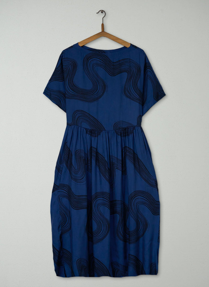 Reworn Print Drape Dress Size 14 (1939) | Multi