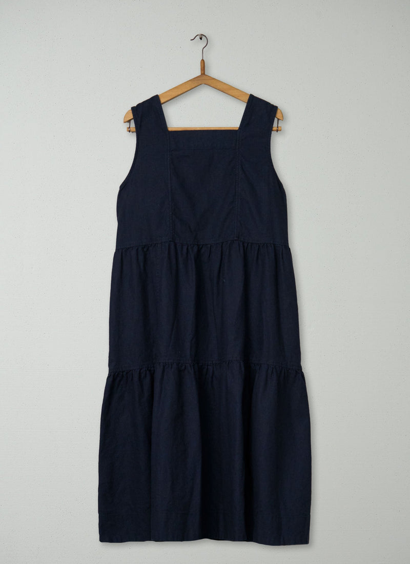 Reworn Hemp Cotton Canvas Dress Size 18 (1961) | Slate