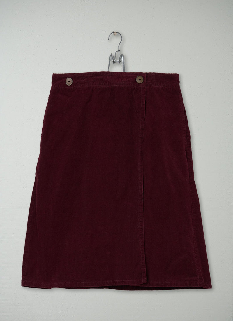 Reworn Needlecord Skirt Size 10 (385) | Magenta