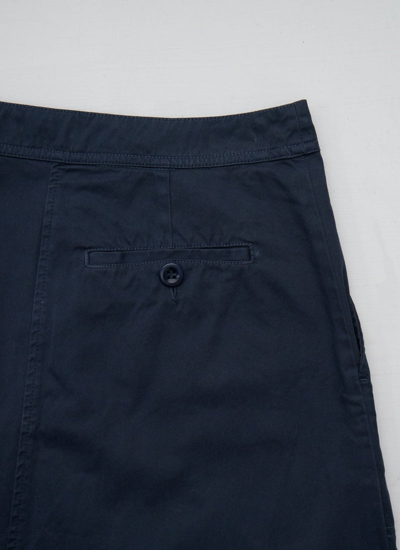 Reworn Cotton Twill Workwear Skirt Size 18 (403) | Navy