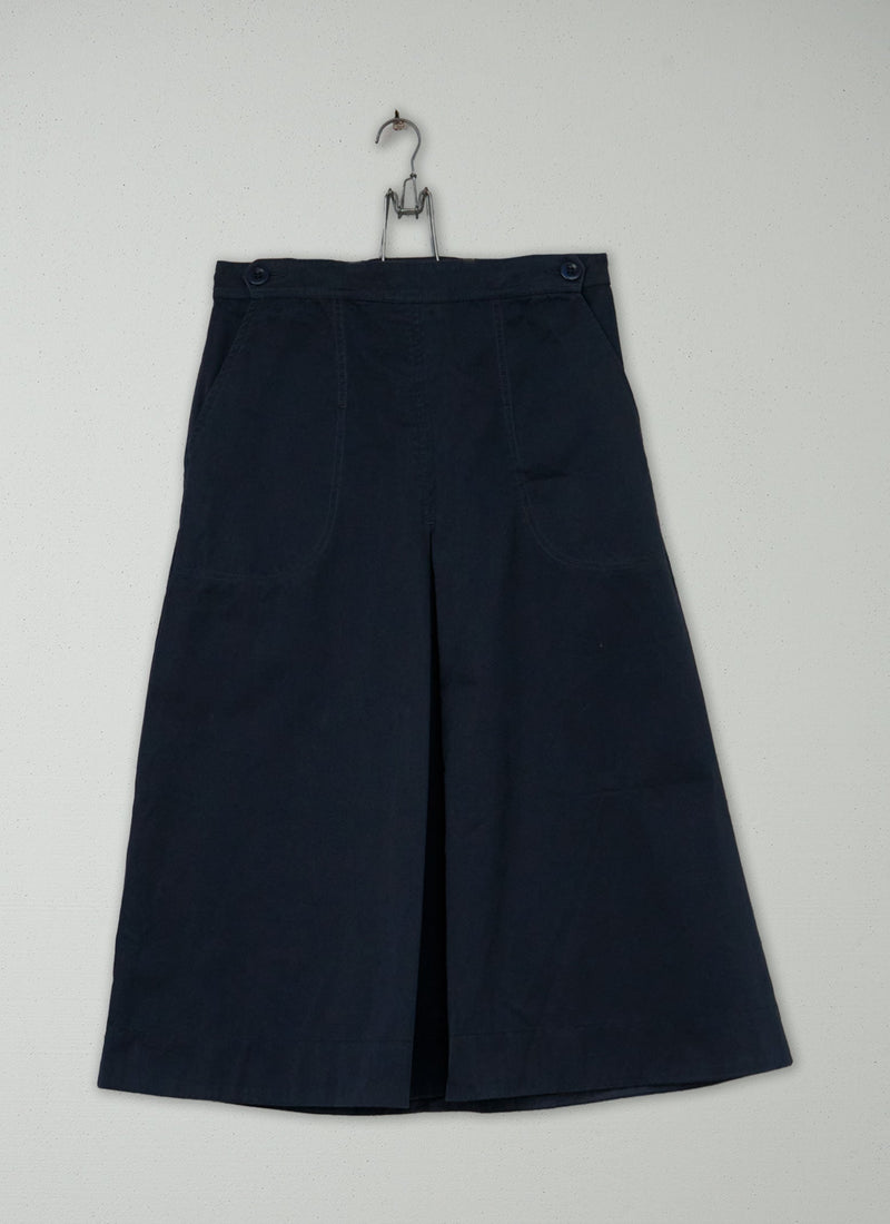 Reworn Cotton Twill Workwear Skirt Size 18 (403) | Navy