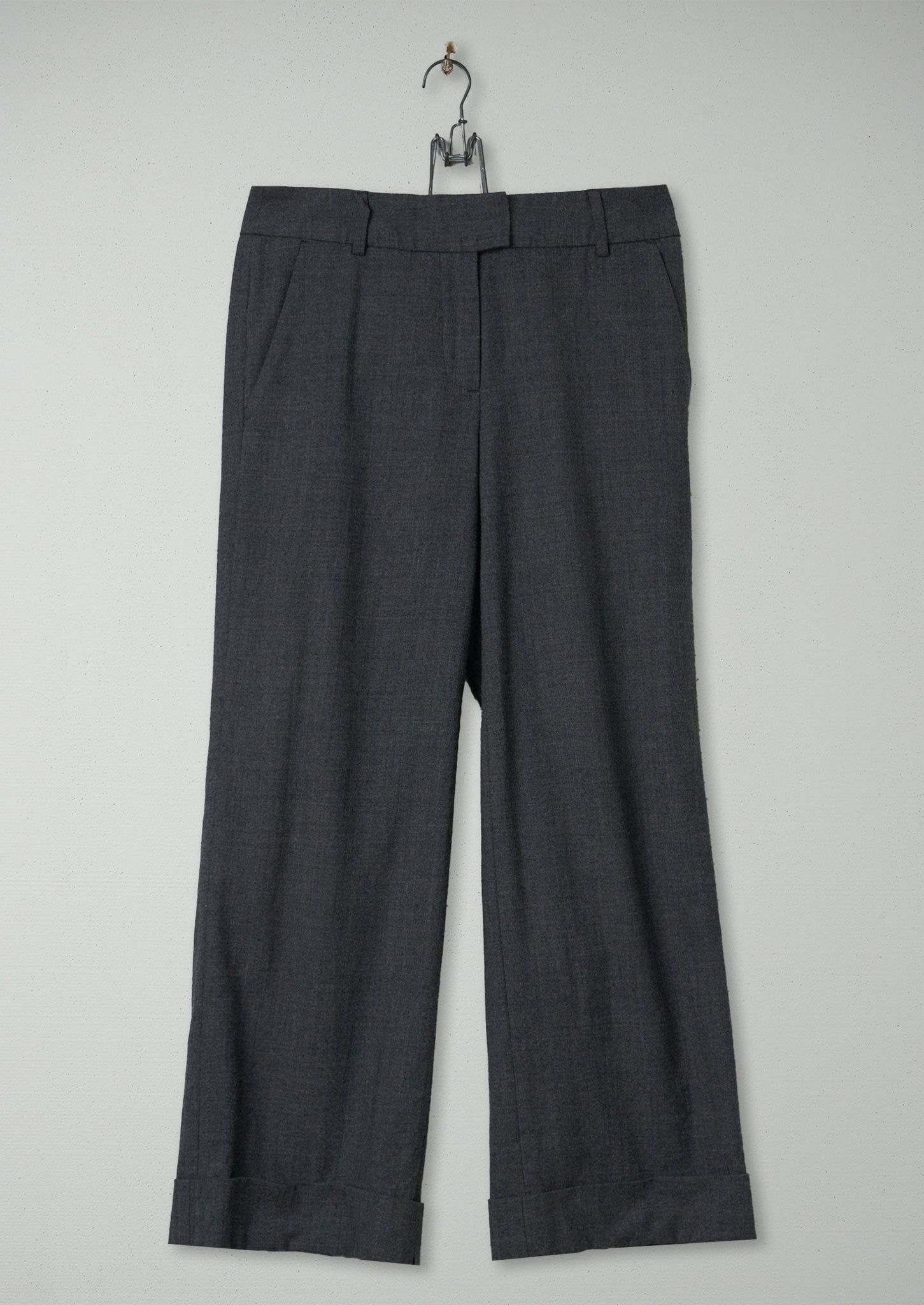 Reworn Panama Straight Leg Trousers Size L (462) | Grey