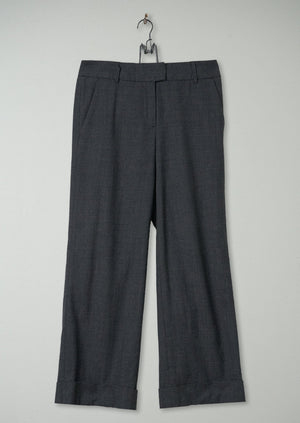 Reworn Panama Straight Leg Trousers Size L (462) | Grey