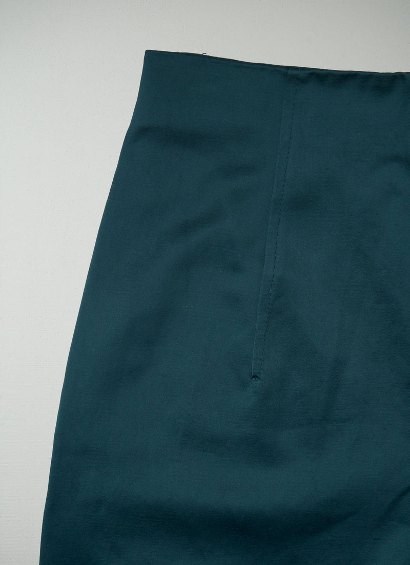 Reworn Satin Culottes Size 6 (1387) | Green