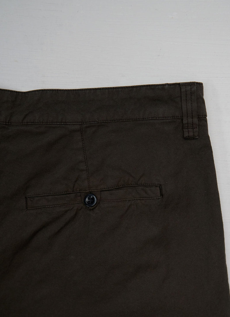 Reworn Canvas Pleat Front Trousers Size 6 (1560) | Verde Gris