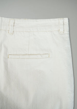 Reworn Pleat Front Trousers Size 18 (290) | Ecru