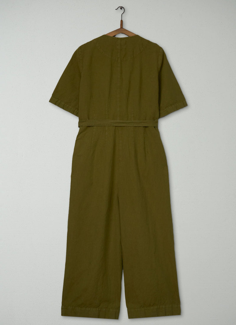 Reworn V Neck Jumpsuit Size 16 (1571) | Olive