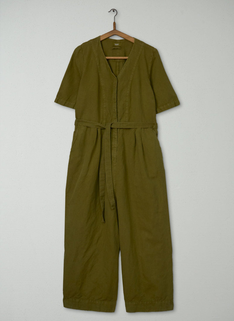 Reworn V Neck Jumpsuit Size 16 (1571) | Olive