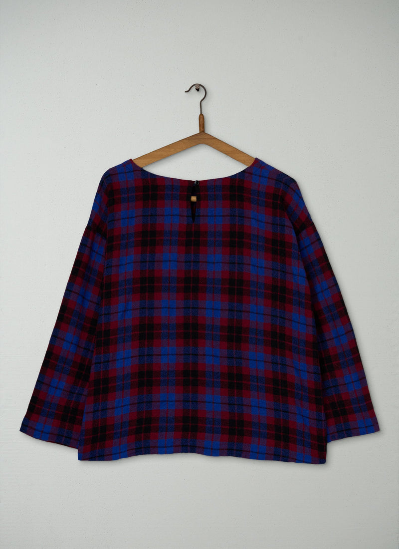 Reworn Check Wool Tunic Size 16 (1049) | Multi