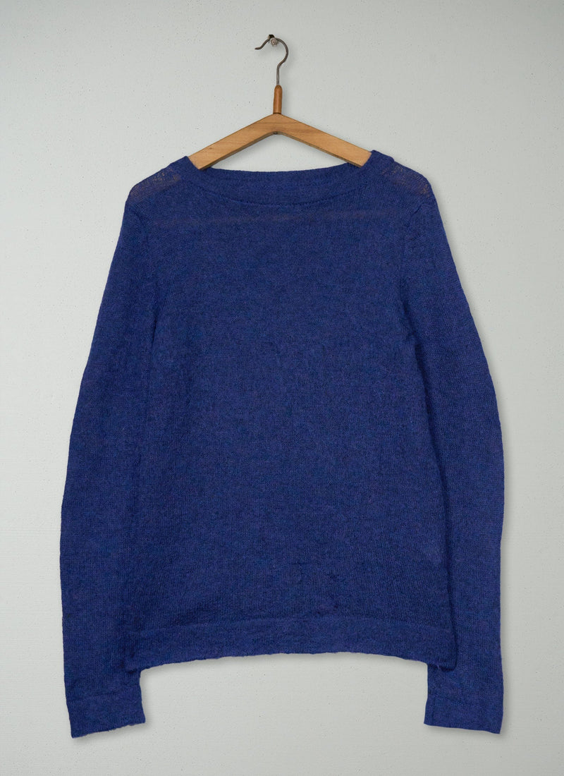 Reworn Mohair Wool Sweater Size 14 (756) | Blue
