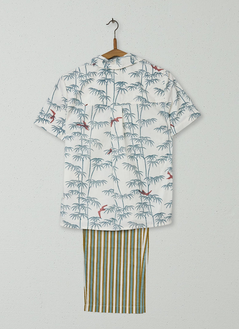 Reworn Block Print Pyjamas Size XS (247) | Multi